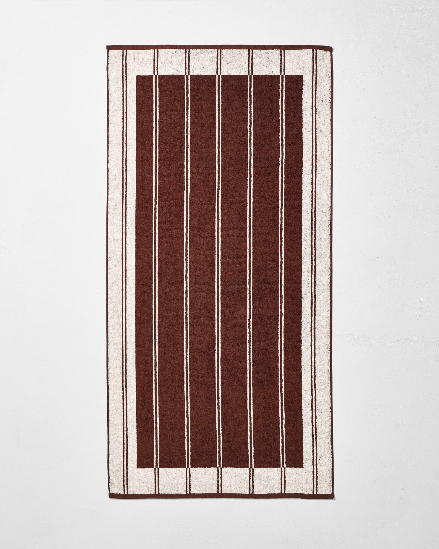 Twin Stripe Towel - Chocolate Brown