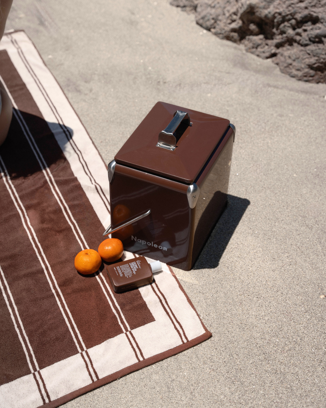 Twin Stripe Towel - Chocolate Brown