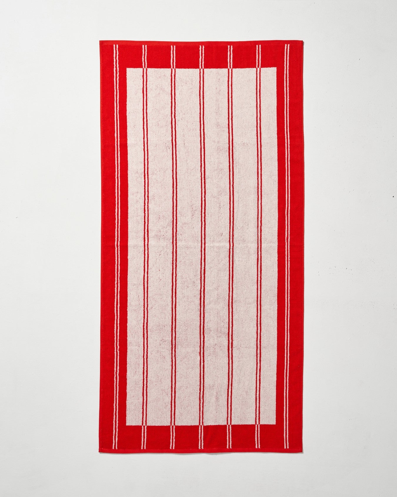 Twin Stripe Towel - Cherry Red