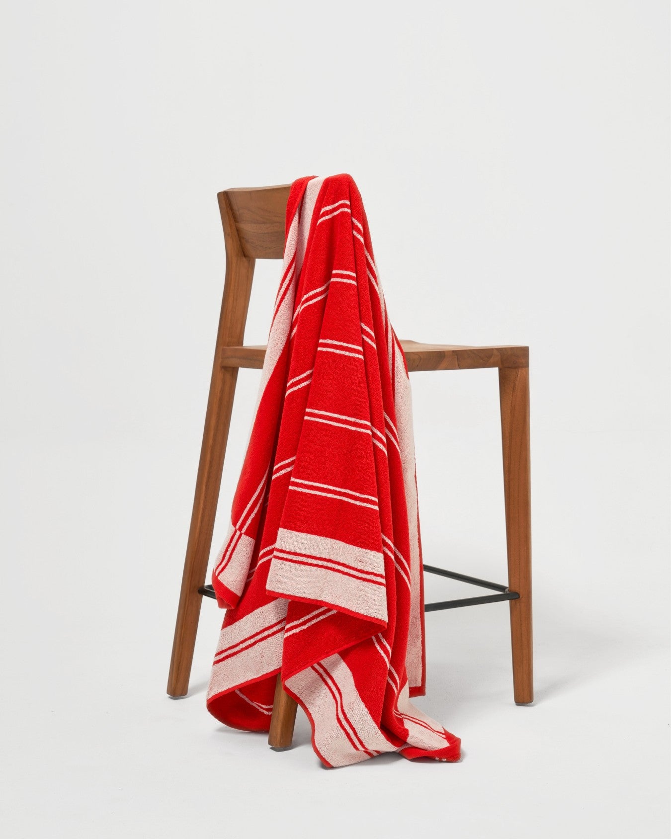 Twin Stripe Towel - Cherry Red