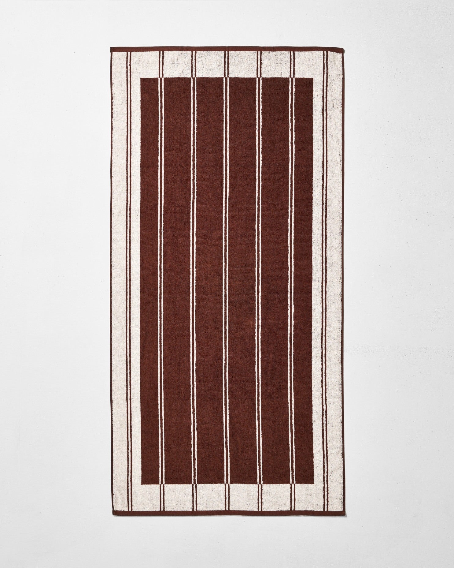 Twin Stripe Towel - Chocolate Brown