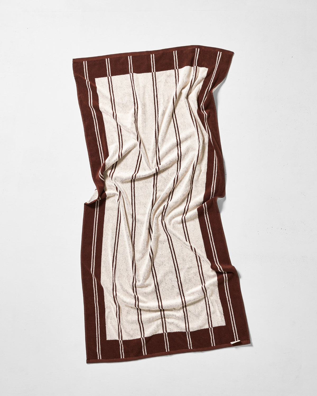 Twin Stripe Towel - Chocolate Brown