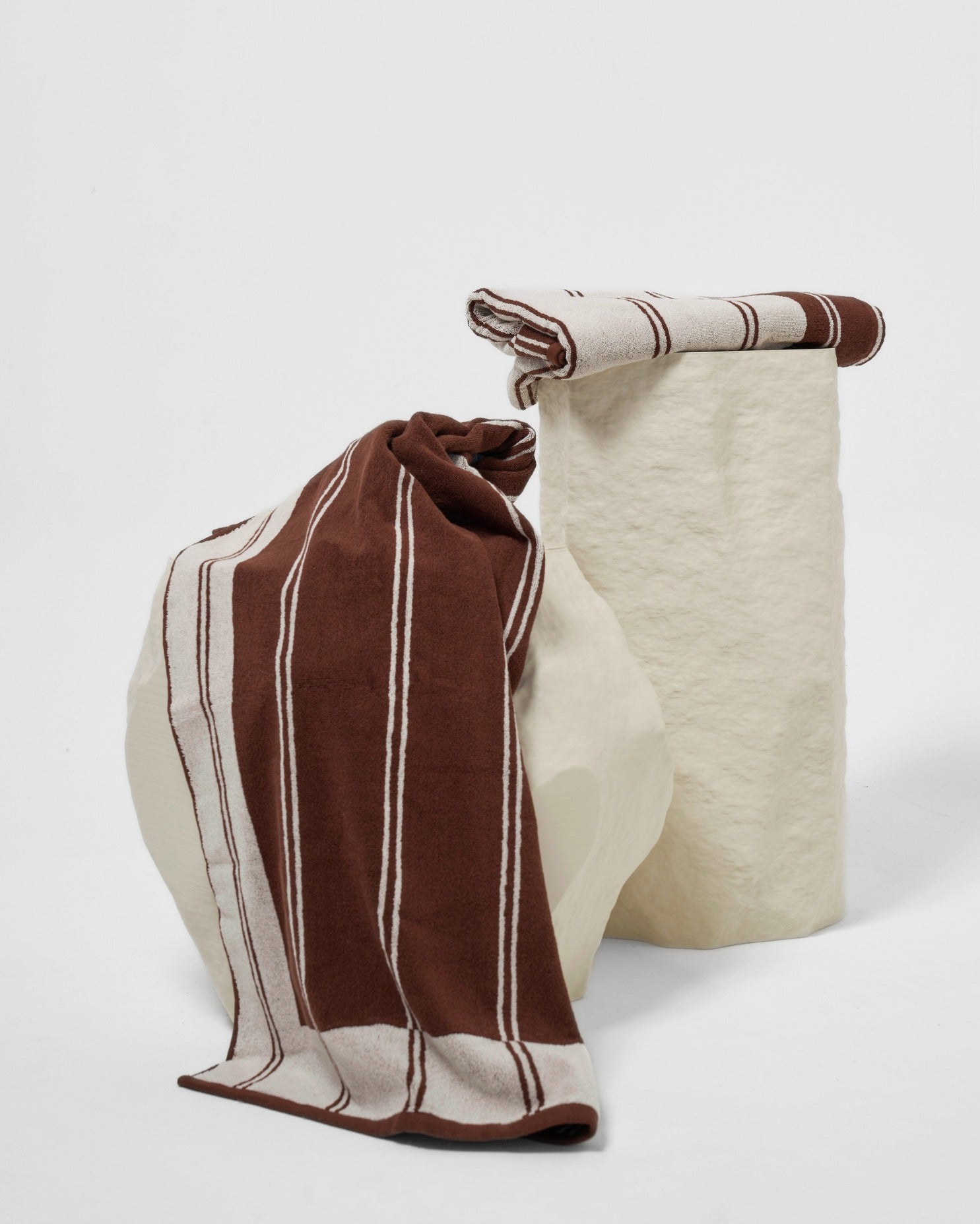 Twin Stripe Towel - Chocolate Brown