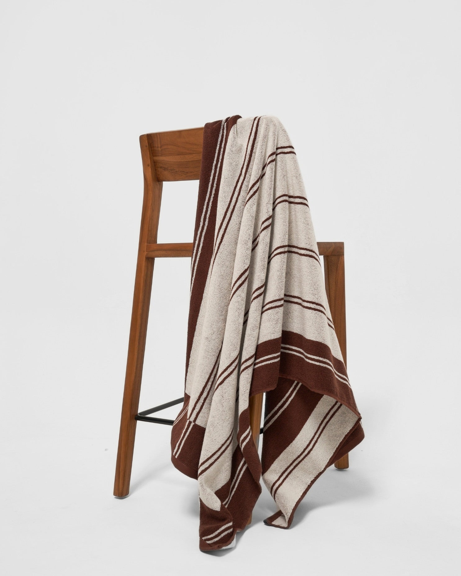 Twin Stripe Towel - Chocolate Brown