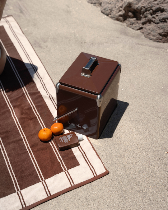 Twin Stripe Towel - Chocolate Brown