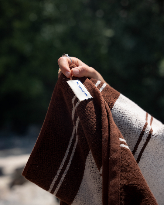 Twin Stripe Towel - Chocolate Brown